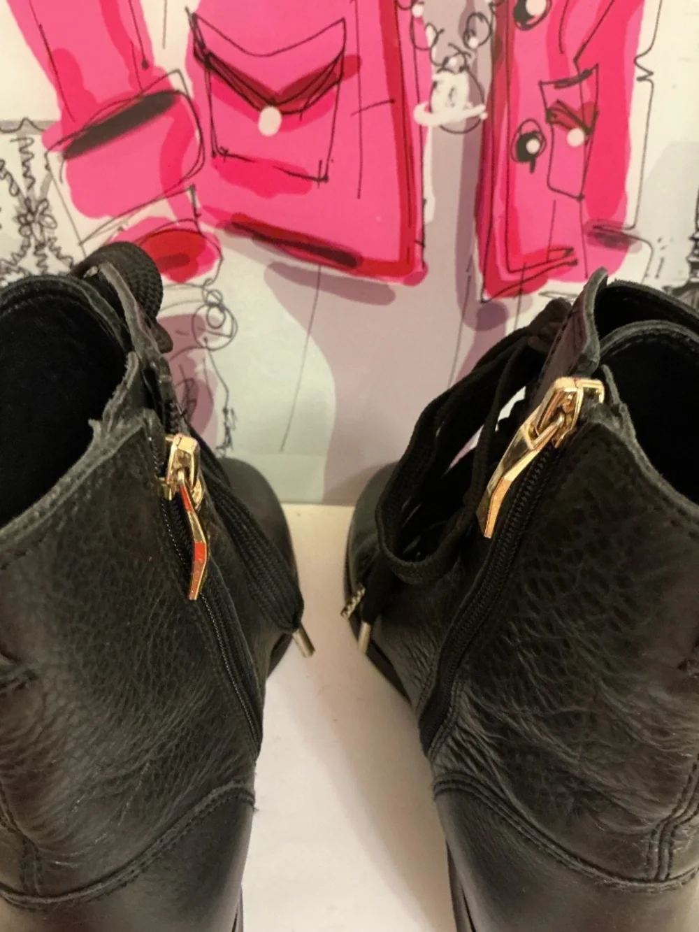 Kate Spade New York Genuine Leather Black Lace-Up Combat Boots — Size 7M